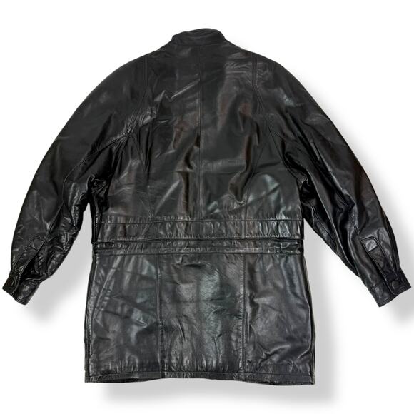 1980's Designer Men's black lamb leather jacket by COLLEZIONESA MAPPE MONDE - Picture 4 of 16